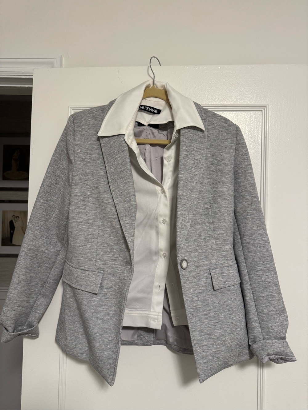 Light Gray Women's Blazer Jacket by A.L.C. Revival